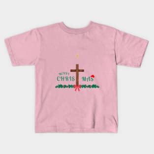 Merry Christmas with Cross Kids T-Shirt